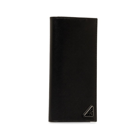 Prada Wallet 2MV836 Long Triangle Black Plate Saffiano - Picture 1 of 11